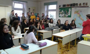 Pri pouku na italijanski gimnaziji v Kopru. Foto: Leja Logar