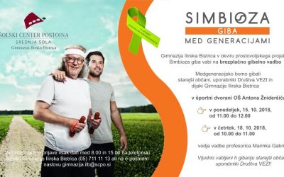 Simbioza giba – brezplačna gibalna vadba za starejše občane in uporabnike Društva VEZI
