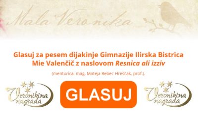 Nagradni pesniški natečaj za srednješolce Mala Veronika 2019 – GLASUJ ZA MIO VALENČIČ!