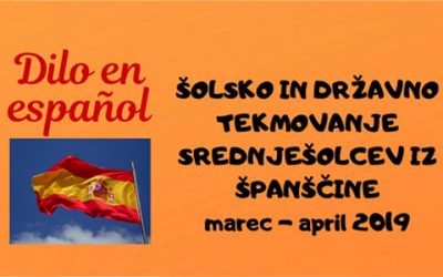 Rezultati šolskega in državnega tekmovanja iz španščine Dilo en español