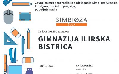 Gimnazija Ilirska Bistrica je že sedmo leto zapored Simbioza šola