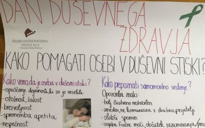 Obeležitev svetovnega dne duševnega zdravja na Gimnaziji Ilirska Bistrica