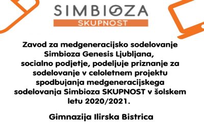 Gimnazija Ilirska Bistrica že osmo leto zapored gradi Simbioza SKUPNOST